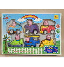 Набір героїв "Свинка Пеппа" Peppa Pig на машинках, 6 героїв