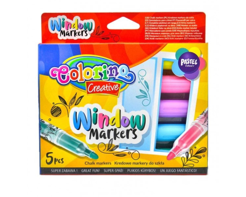 Маркери для скла 5 кольорів COLORINO /12/