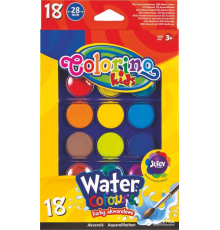 Фарби акварельні великі таблетки 18 кол.COLORINO