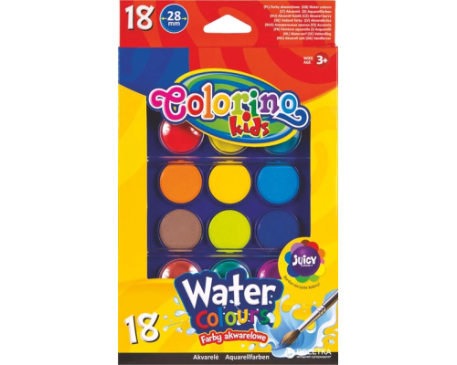 Фарби акварельні великі таблетки 18 кол.COLORINO