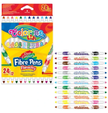Фломастери 2-кольоровіі 12шт/24 кол.COLORINO