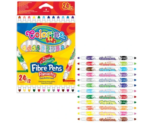 Фломастери 2-кольоровіі 12шт/24 кол.COLORINO