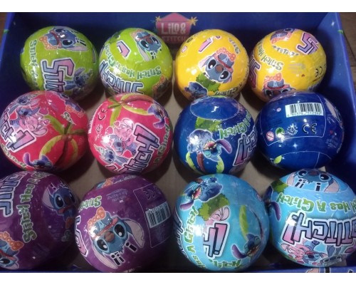 Куля Stitch, Pokemon, Стіч, Покемон, 12 шт в коробці, ціна за 1 шт.