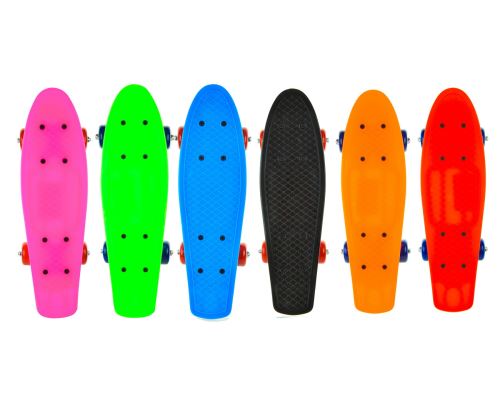 Пенні борд  арт. JP-HB-10V (12шт) пластік.крепленіе, колеса 4 см PVC, 42 * 13 см, 6 кольорів