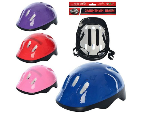 Шолом MS 0014-1 6 отворів, розмір середній, регул.ремінець 4 кольори, кул., 24-34-13 см.