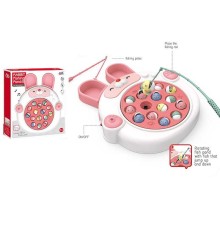 Риболовля 105 C (60) “Зайчик”, ігрове поле обертається, 15 рибок, 2 вудки, мелодія, від батарейок, в коробці
