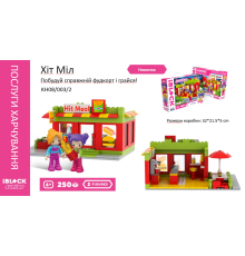 Конструктор Kids hits IBLOCK JUNIOR  KH08/003/2 (24шт/2)  Дівчатка, Модна їдальня, 250 дет,компл. 2 фігур, інстр., наліпки,короб. 32*21.5*5