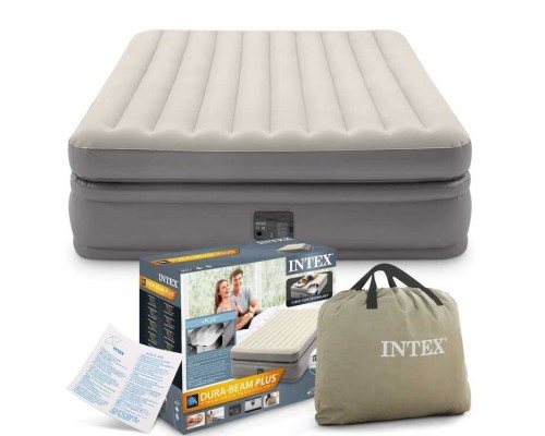 Intex Велюр матрац 64164 NP (1) розмір 152х203х51 см, вбудований електронасос 220V, двоспальний