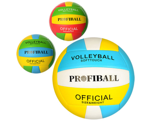 М'яч волейбольний EN 3248 офіц. розмір, ПВХ 2,7 мм., 300-320 г., Profiball, 3 кольори, кул.