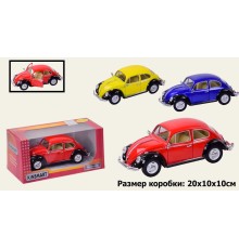 Машина метал "KINSMART" KT7002WE 1967 Volkswagen Classical Beetle (Black Fender)(48шт/4)у кор.23*8*8