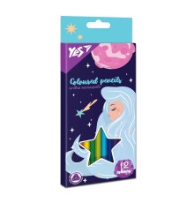 Олівці кольорові YES 12 кол. Space Girl