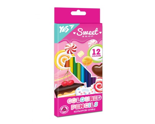 Олівці кольорові YES 12 кол. Sweet Cream