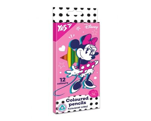 Олівці кольорові YES 12 кол. "Minnie Mouse"