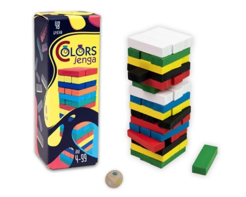 Настільна гра "Colors Jenga" 48 брусків українською мовою 30717