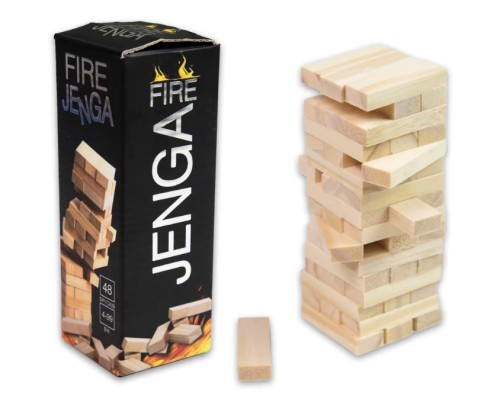 Настільна гра "Fire Jenga" 48 брусків, українською мовою Стратег /16/