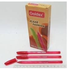 Ручка масл. Goldex "Klear Fashion #734 Индия Red 1,0мм 12 шт. в уп. //