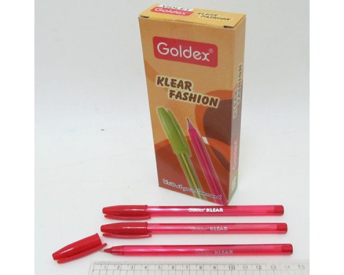 Ручка масл. Goldex "Klear Fashion #734 Индия Red 1,0мм 12 шт. в уп. //