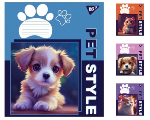 Зошити А5/12 лінія YES Pet style, зошит учнів. 25 шт. в уп. 766292