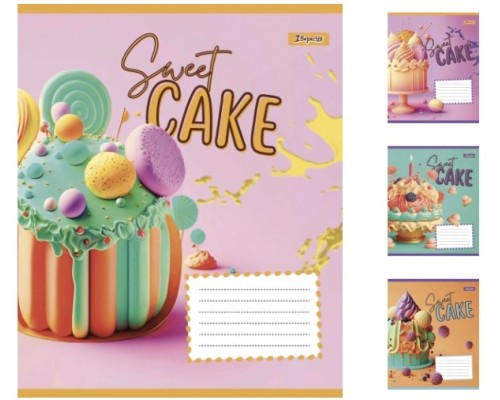 Зошити А5/18 лінія 1В Sweet cake, зошит учнів. 25 шт. в уп. 766342