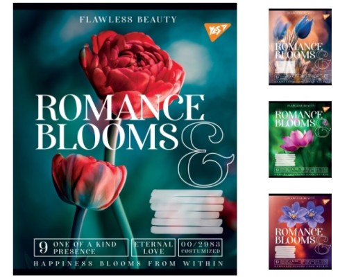 Зошити А5/18 лінія YES Romance blooms, зошит учнів. 25 шт. в уп. 766354