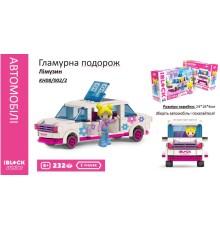 Конструктор Kids hits IBLOCK JUNIOR  Дівчатка, Гламурна поїздка Лімузин, 232 дет, кор. 24*16*6см KH08/002/2