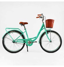 Велосипед міський Corso Travel 26`` одношвидкісний, сталева рама 16.5``, корзина, багажник /1/