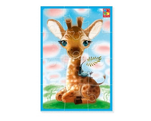 Гра розвиваюча Vladi Toys м'які пазли  А5 Малюк зможе "Жираф" (укр)