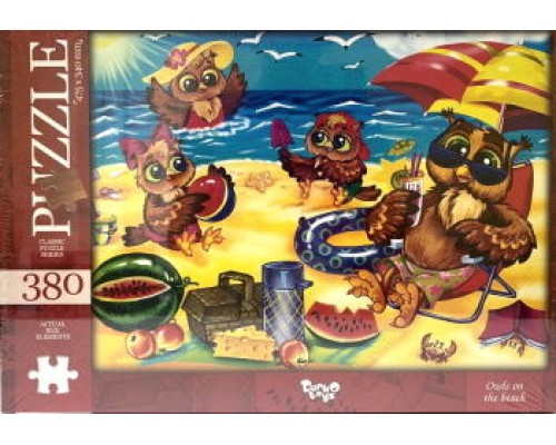 Пазли 380 ел. с.5  №4 "Owls on the beach"  С380-05-04